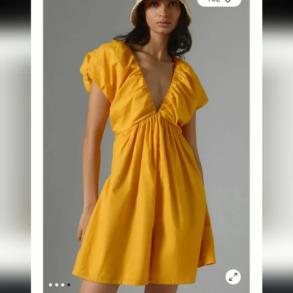 Anthropologie Ruched  Neck Romper with Pockets NWT XL - Picture 2 of 9